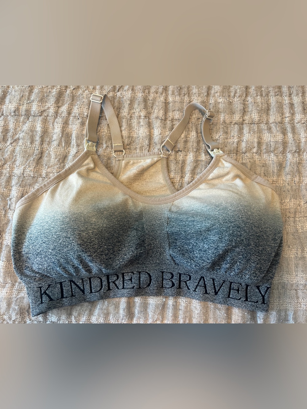 Kindred Bravely Ombre Nursing Sleep Bra in Gray and Blue